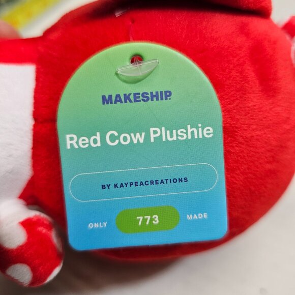 New Red White Cow Mushroom Plush Plushie November 2023 Makeship Make Ship 773 - Picture 11 of 11
